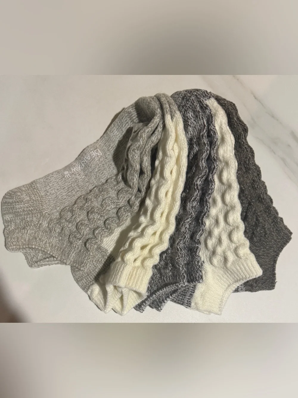 BearPaw Cable Knit Super Soft Low Cut Socks 5 Pairs